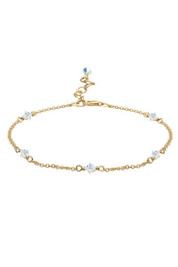 ELLI Fusskettchen Sommer 925 Silber, mit Kristallen von Swarovski® Gold