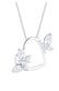 Kette Herz Schmetterling Zirkonia Weiß 925 Sterling Silber Weiß