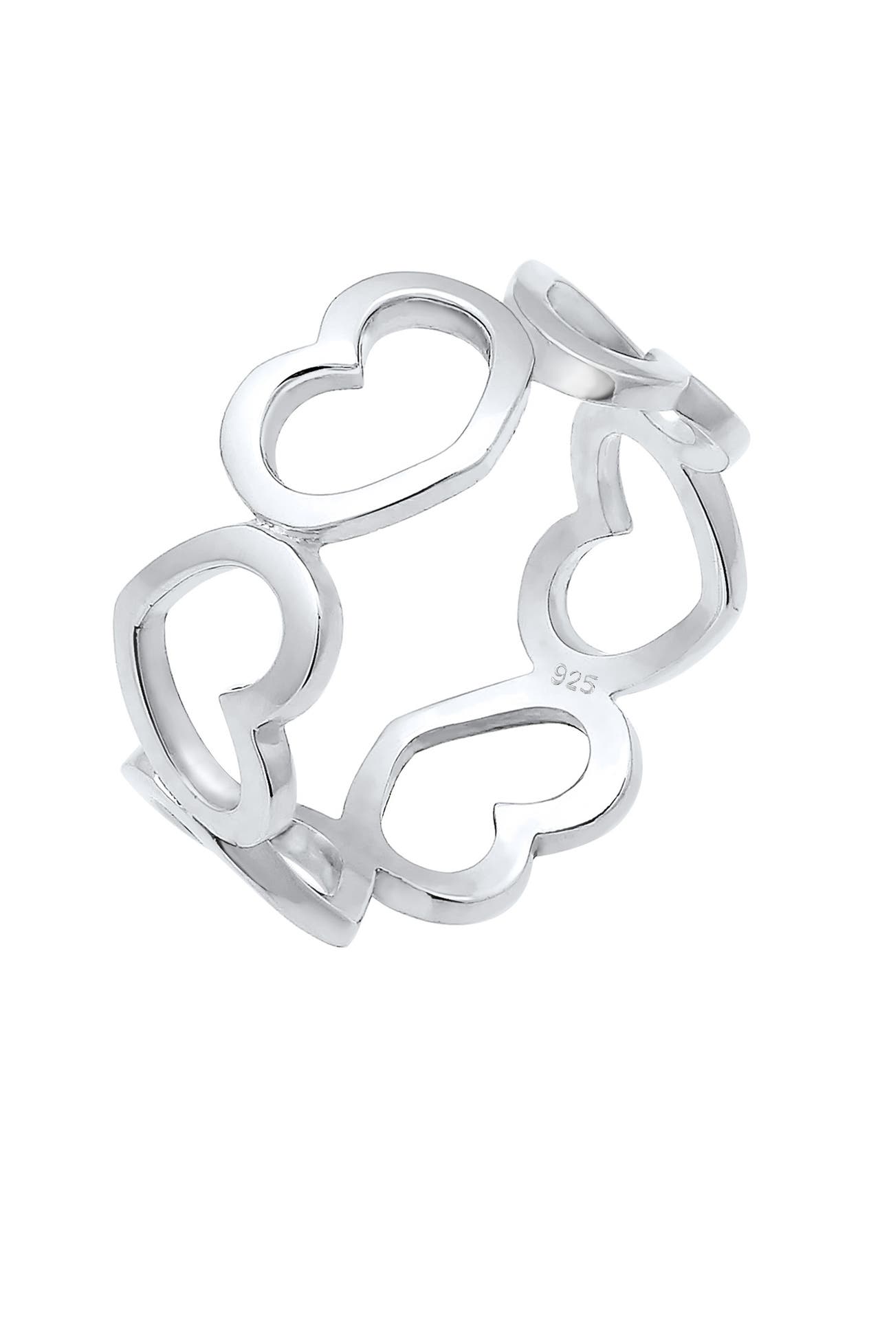 ELLI Ring Bandring Herzen Symbol Cut-Out Trend 925er Silber, Bild 1