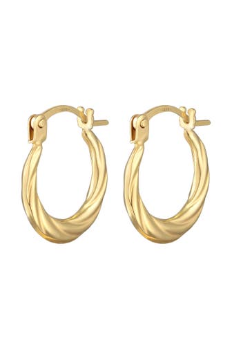 ELLI PREMIUM Ohrringe Creolen gedreht Bügelverschluß 375er Gelbgold Gold