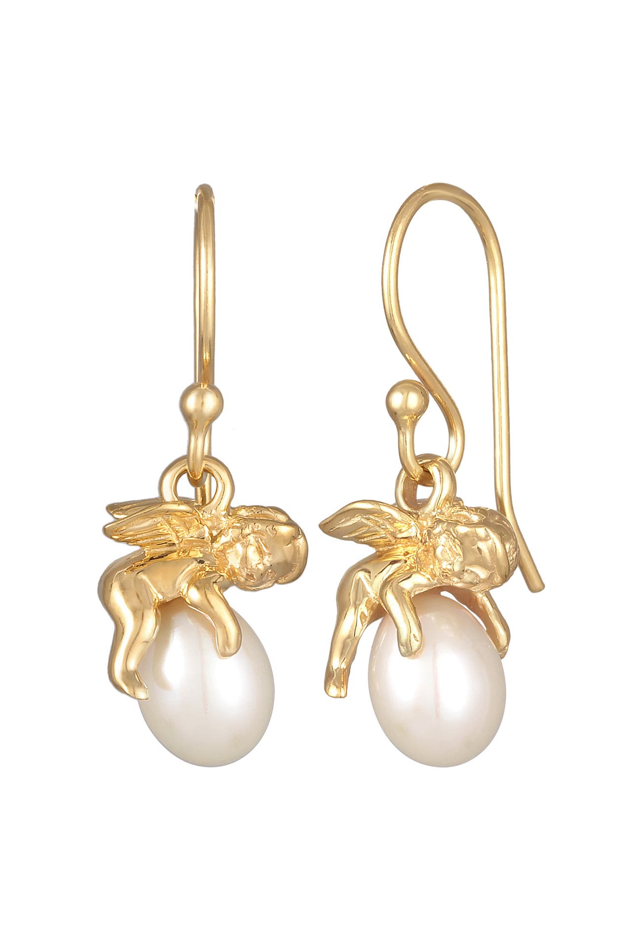 ELLI Ohrringe Schutzengel Süßwasserzuchtperle Silber Gold, Bild 1