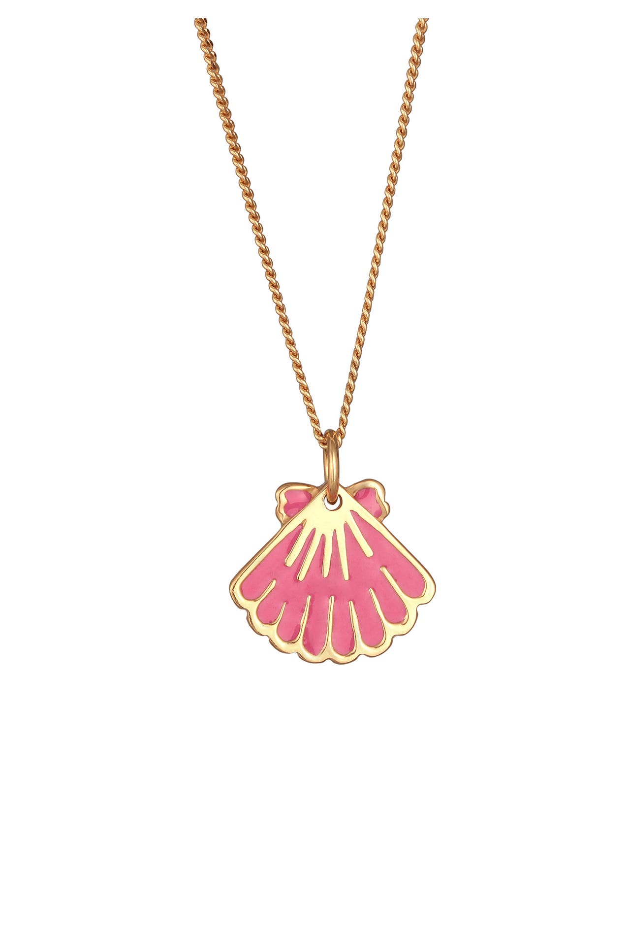 ELLI Kette Muschel Meer Emaille 925 Silber vergoldet Pink, Bild 1