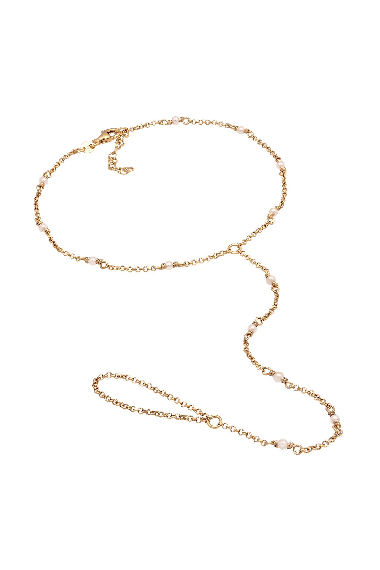 ELLI Fusskettchen Muschelkernperle Fuß Chain 925 Sterling Silber Gold, Bild 1