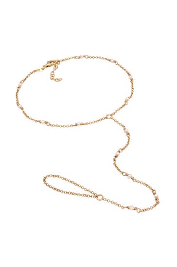 ELLI Fusskettchen Muschelkernperle Fuß Chain 925 Sterling Silber Gold
