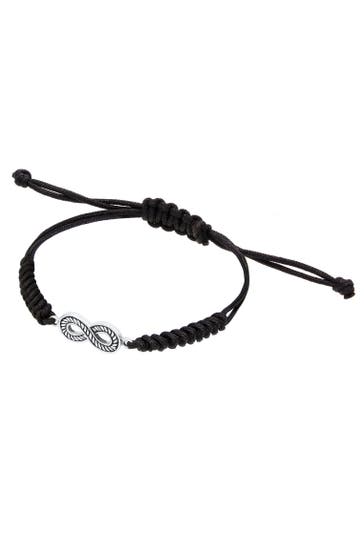 KUZZOI Armband Herren mit Infinity Symbol Oxidiert 925 Silber Schwarz