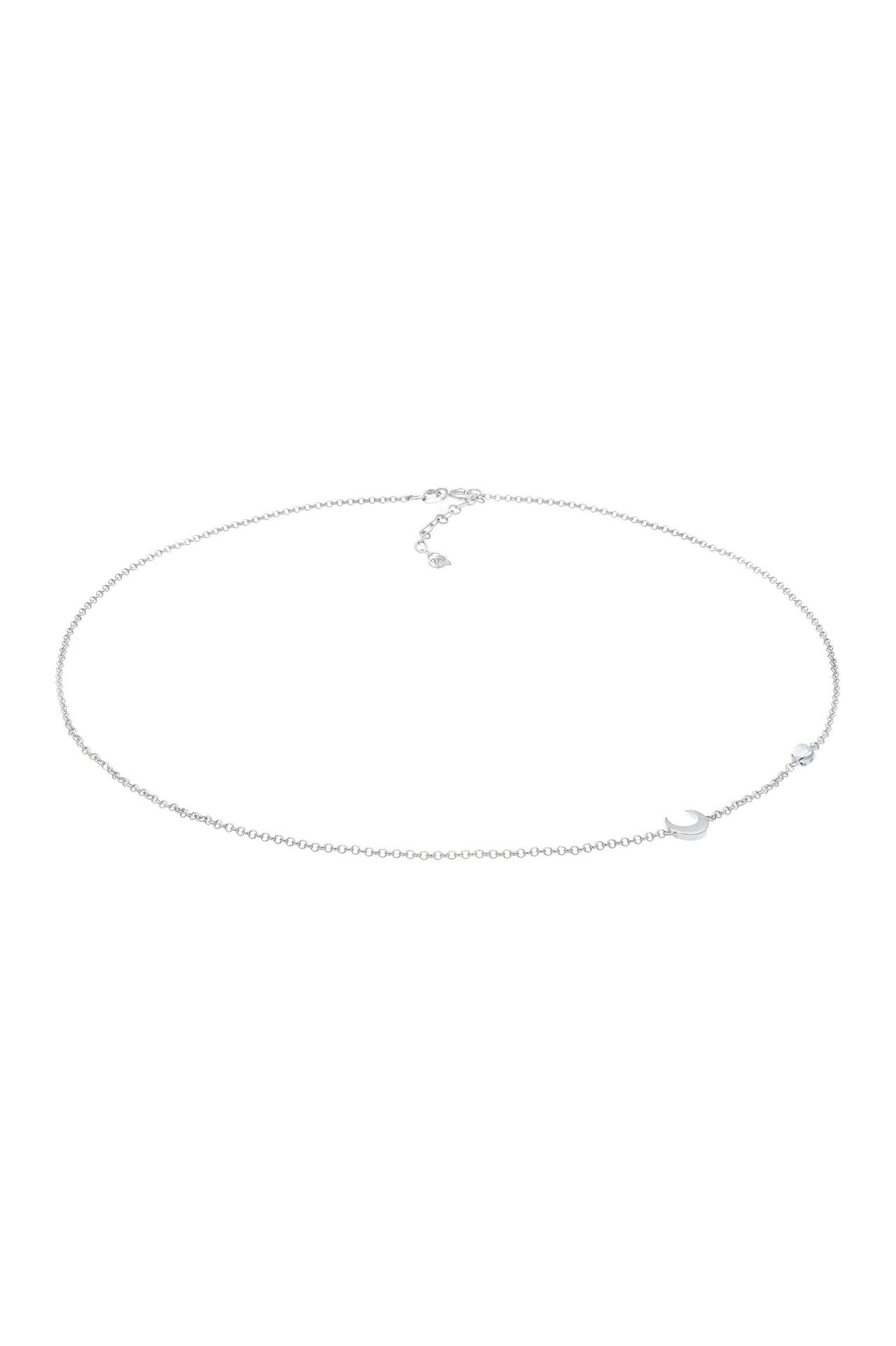 ELLI Kette Halbmond Astro Mondstein 925 Silber Silber, Bild 1