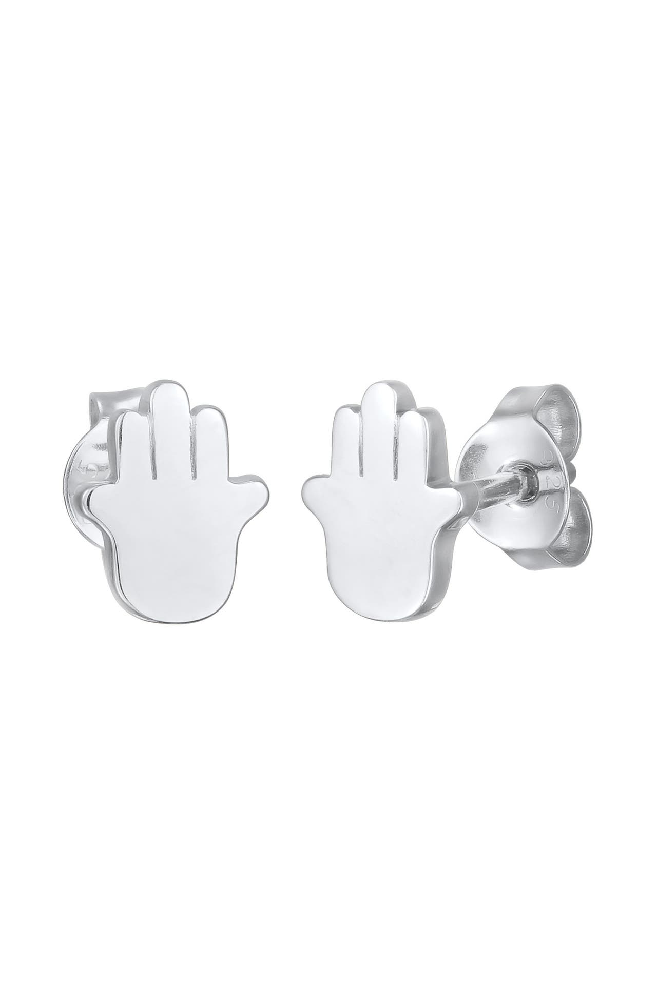 ELLI Ohrringe Hamsa Hand Ohrstecker 925 Silber Silber, Bild 1