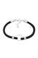 Armband Synthetisch Leder Schwarz Kreis Trend 925 Silber Silber