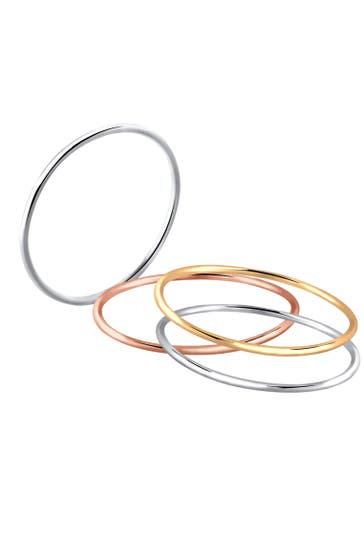 ELLI Ring Set Stapelringe Tricolor 925 Sterling Silber Gold