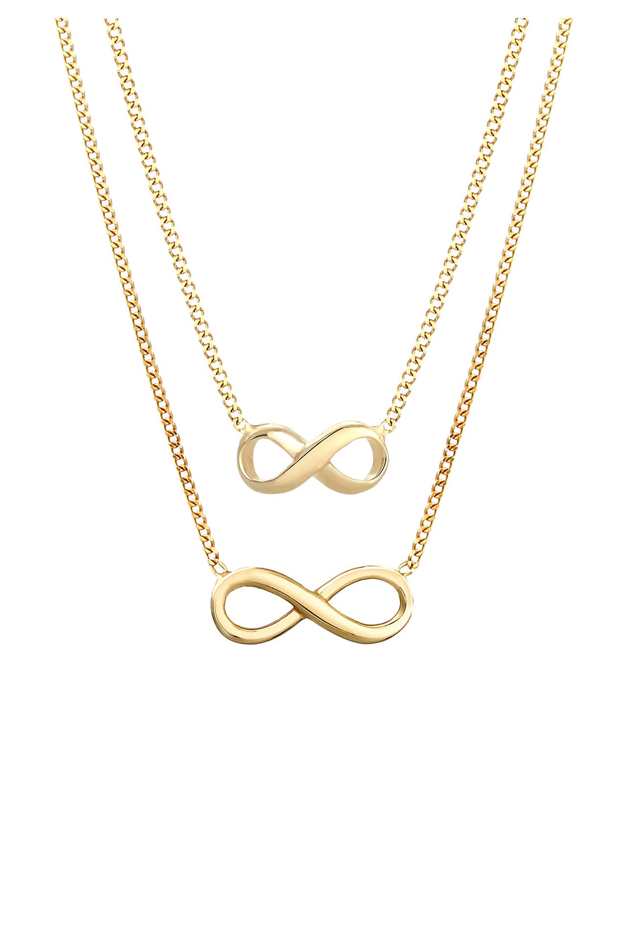ELLI Kette Infinity Unendlichkeit Symbol 2er Set 925 Silber Gold, Bild 1