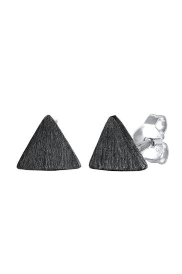 KUZZOI Ohrringe Dreieck Matt Oxidiert 925 Silber