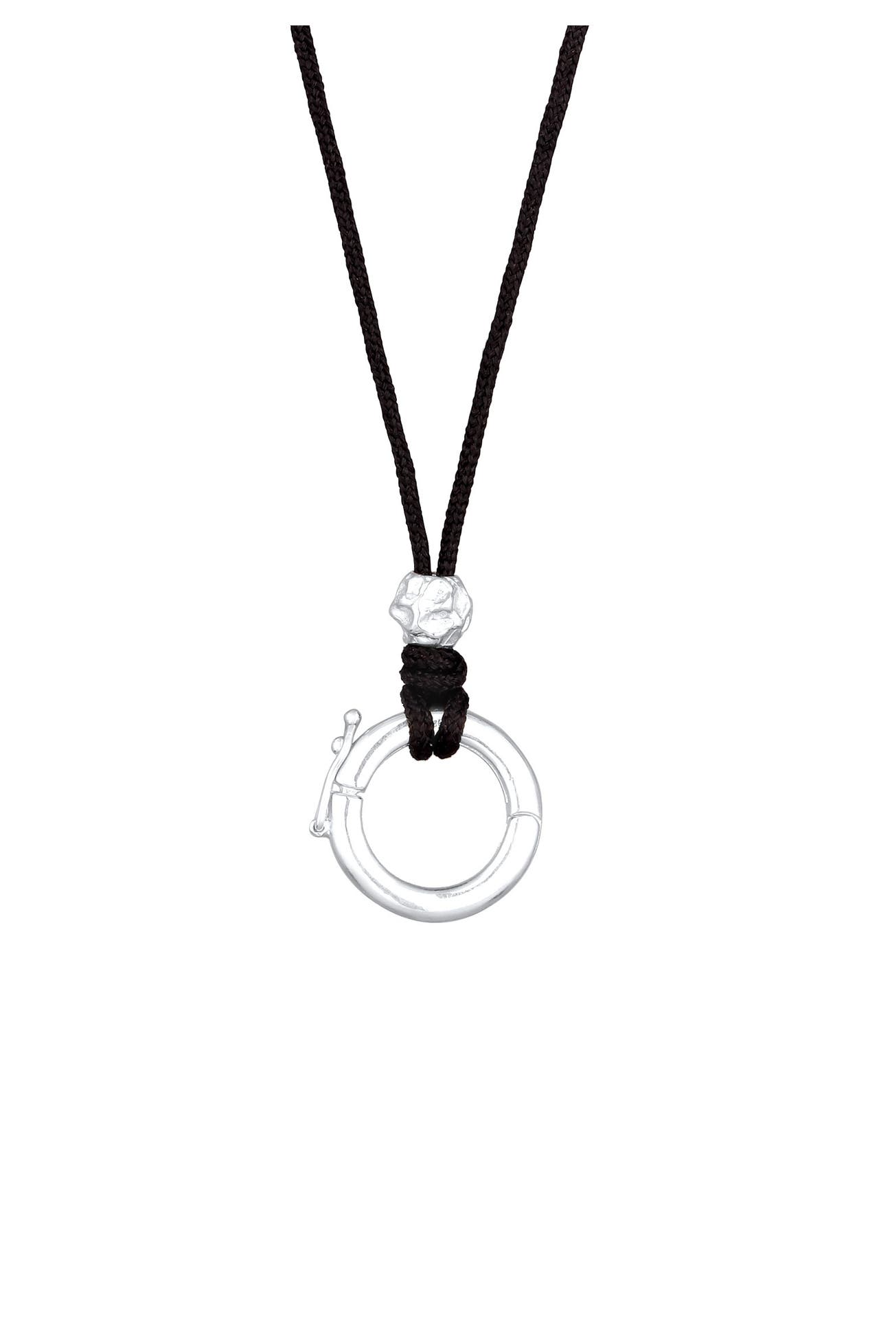 KUZZOI Kette Nylonkette Charmträger Rund 925 Sterling Silber Silber, Bild 1