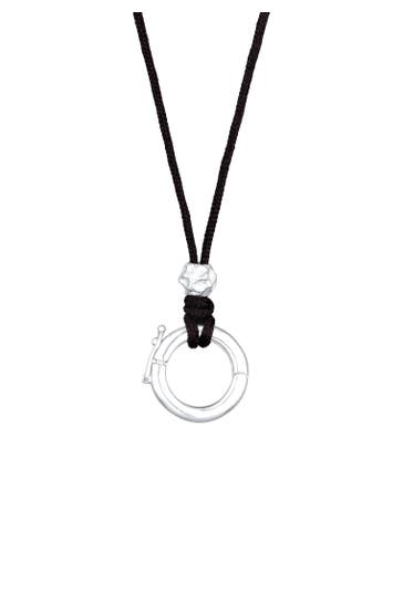 KUZZOI Kette Nylonkette Charmträger Rund 925 Sterling Silber Silber
