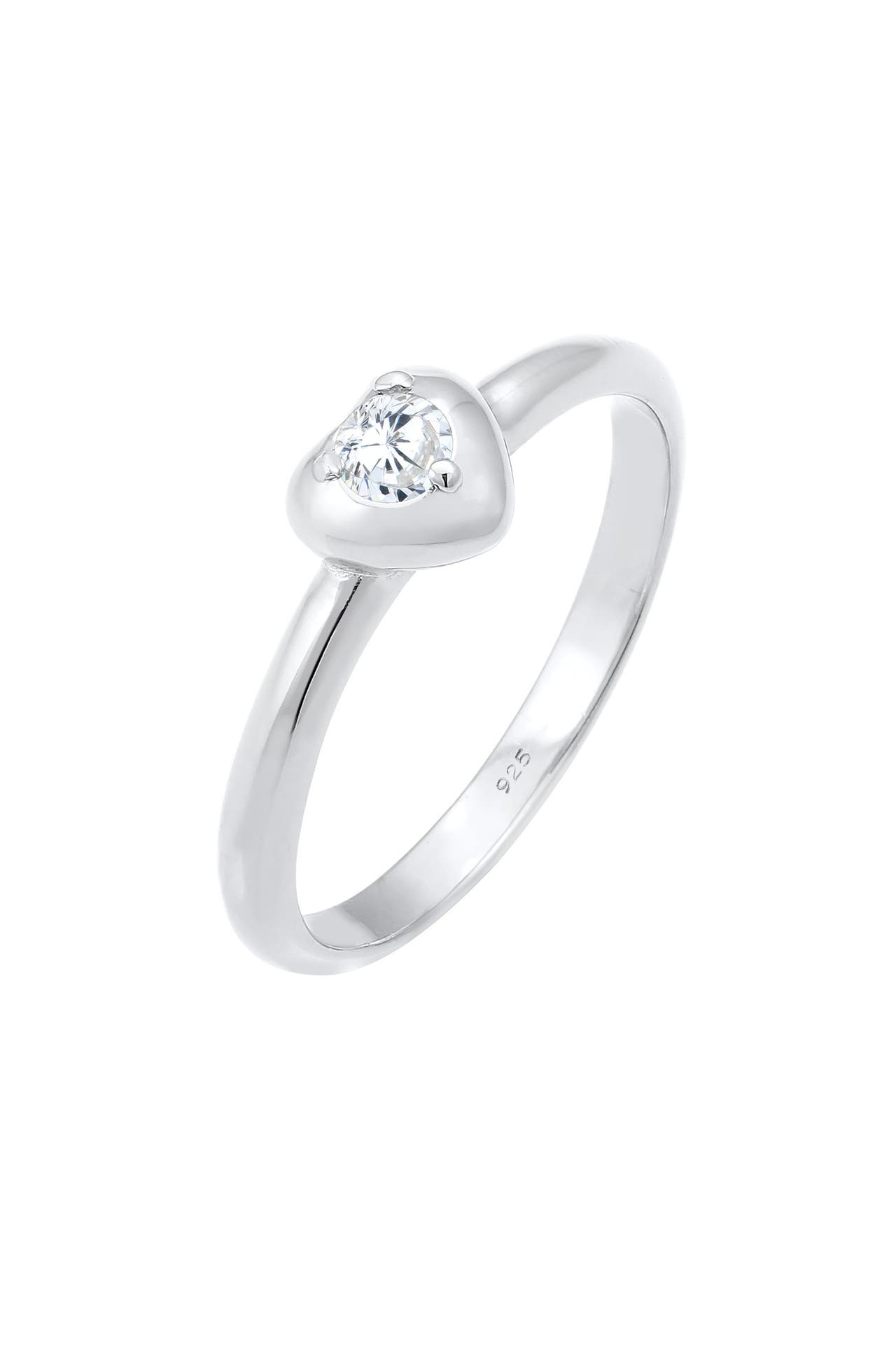 ELLI Ring Herz Symbol Verlobung Valentin Zirkonia 925 Silber Silber, Bild 1