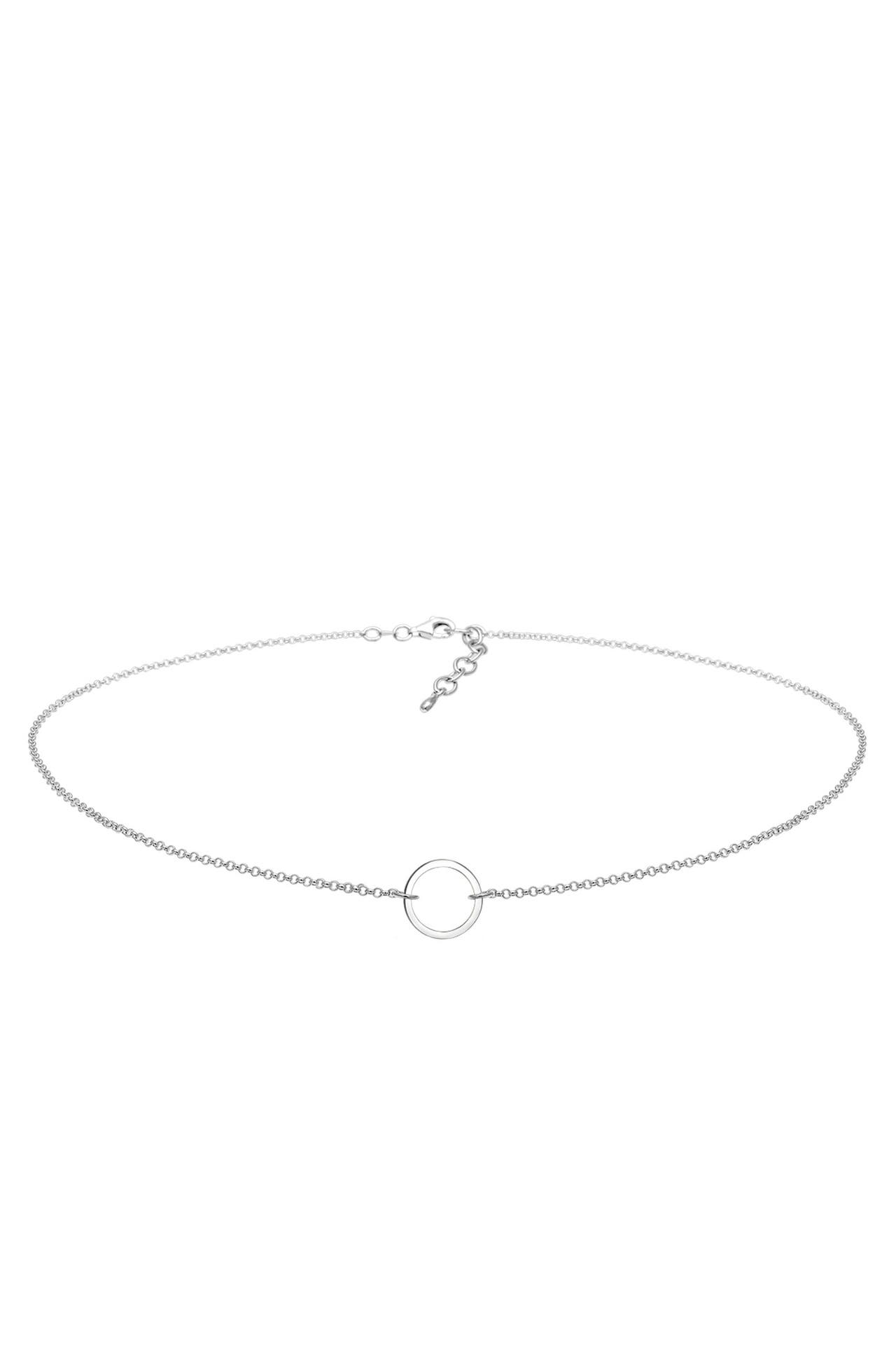 ELLI Kette Choker Anhänger Kreis Rund 925 Silber Silber, Bild 1