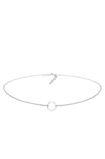 ELLI Kette Choker Anhänger Kreis Rund 925 Silber Silber