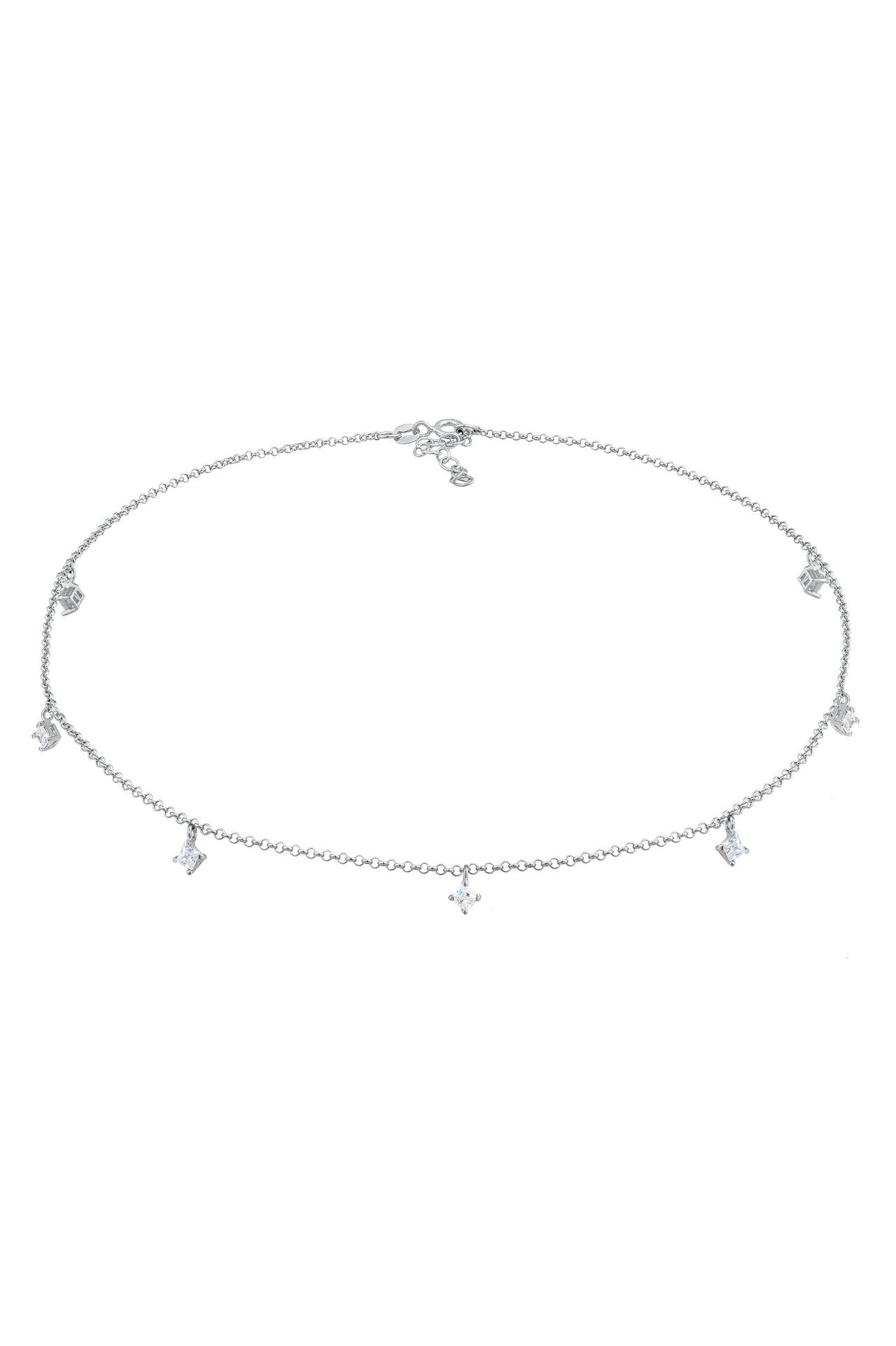 ELLI Kette Choker Solitär Zirkonia Funkeln 925 Silber Silber, Bild 1