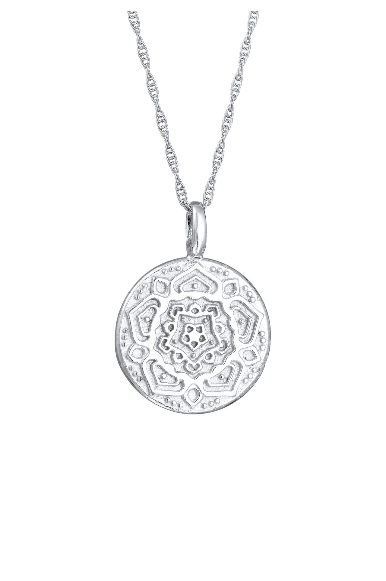 ELLI Kette Mandala Anhänger Rund 925 Silber Silber, Bild 1