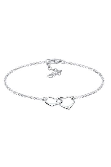 ELLI DIAMONDS Armband Herz Diamant Weiß Brillantschliff (0.015 ct) 925 Sterling Silber Silber