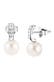Ohrringe Stecker Muschelkernperle 925 Silber, mit Kristallen von Swarovski® Silber