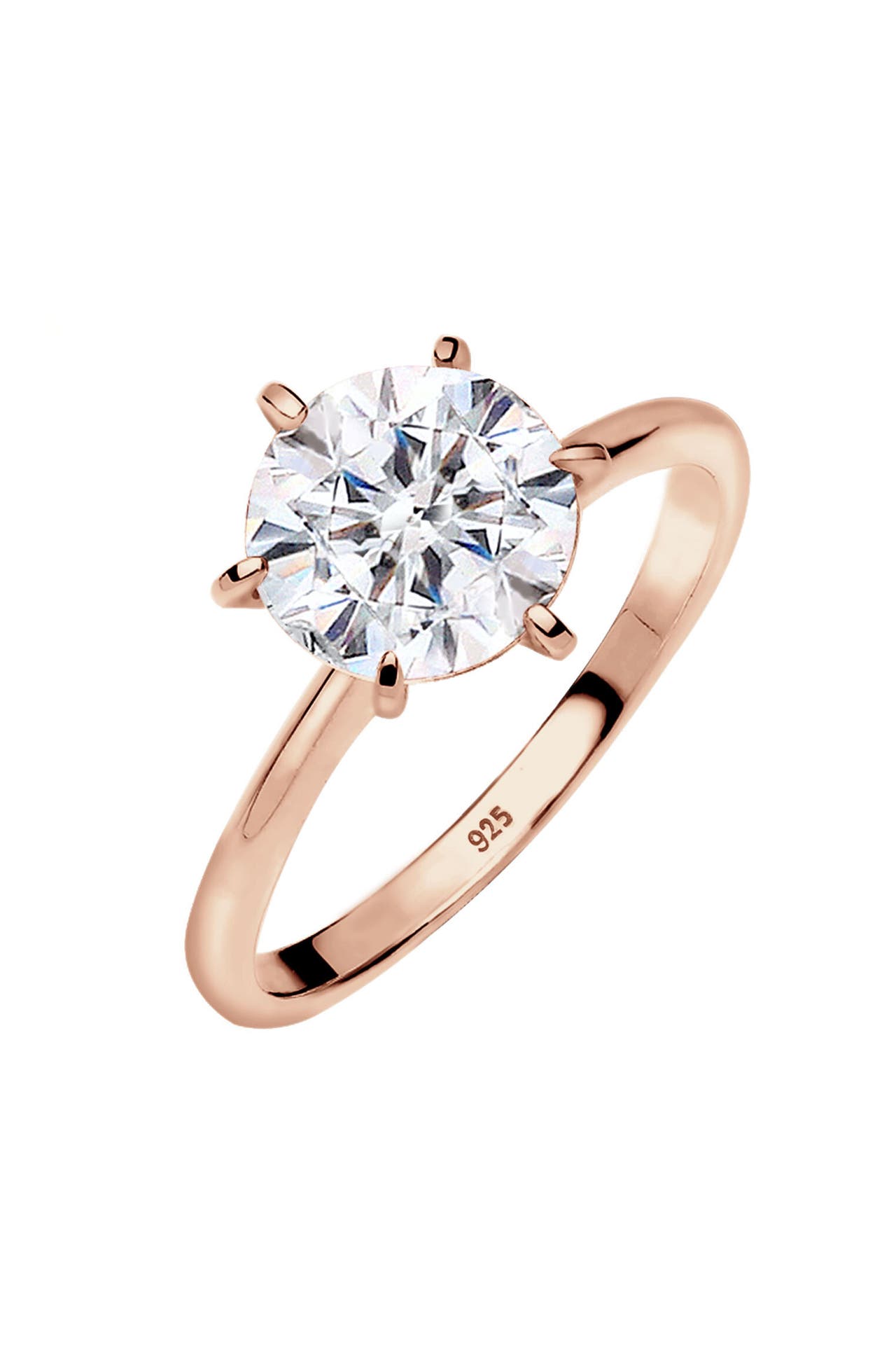 ELLI Ring Verlobungsring Weiß 925 Silber, mit Kristallen von Swarovski® Rosegold, Bild 1