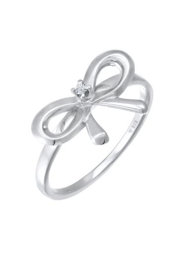 ELLI DIAMONDS Ring Schleife Diamant Weiß Brillantschliff (0.015 ct) 925 Sterling Silber Weiß
