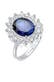 Ring Cocktailring Zirkonia Synthetischer Saphir Blau 925 Sterling Silber Blau