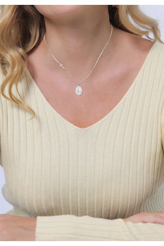 ELLI Kette Kugelkette Kreuz Marienbild 925 Sterling Silber Silber