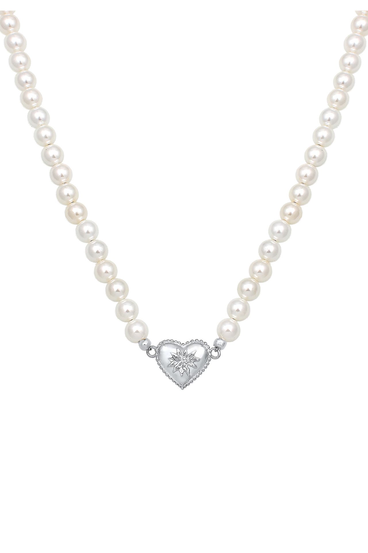 ELLI Kette Elli Halskette Choker Perle Herz Edelweiss 925 Silber Silber, Bild 1