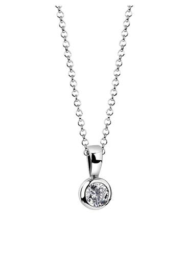 NENALINA Kette Solitär Zirkonia 925 Silber Silber