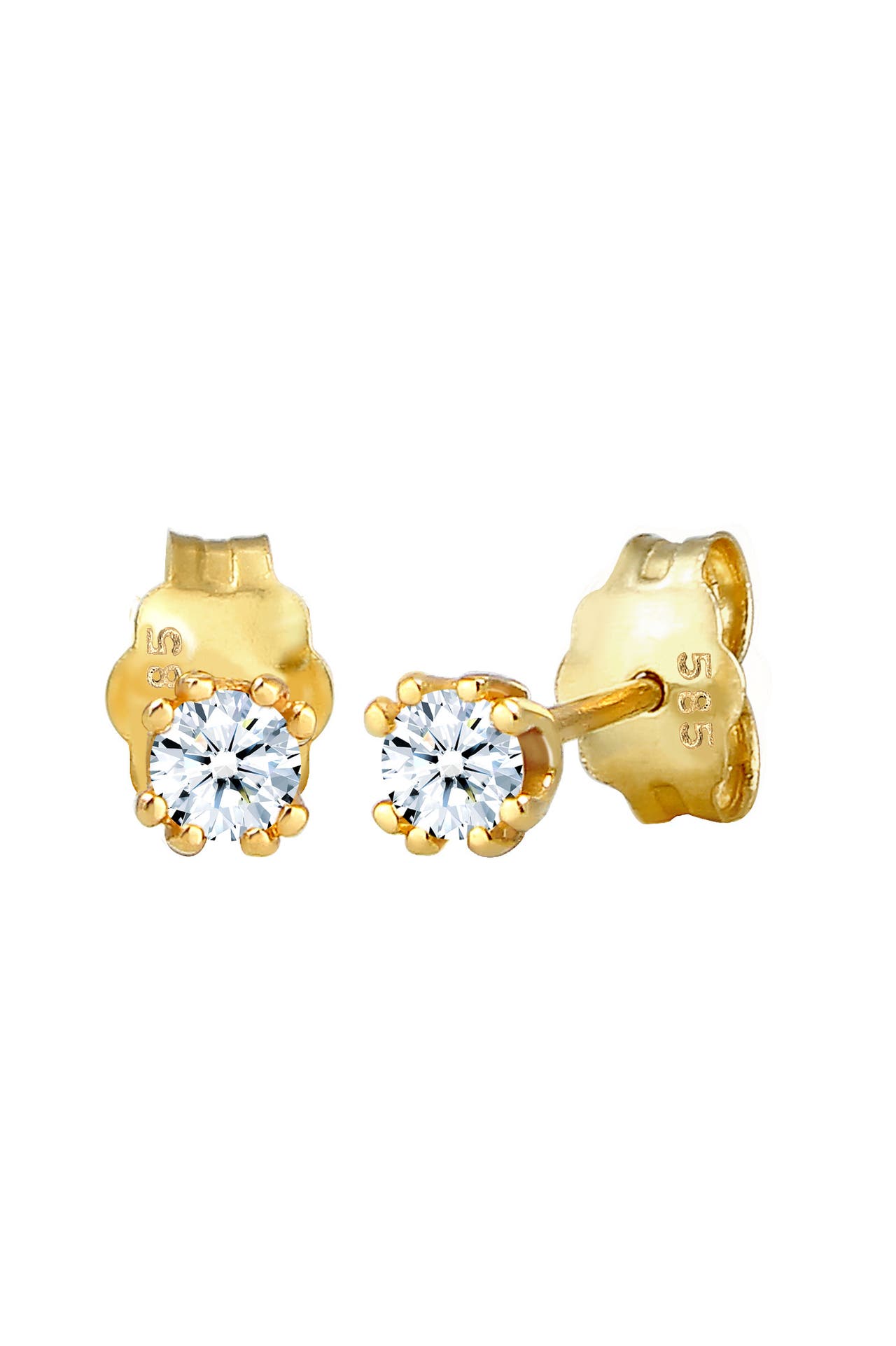 ELLI DIAMONDS Ohrringe Ohrstecker Diamant Weiß Brillantschliff (0.06 ct) 585 Gelbgold Gold, Bild 1
