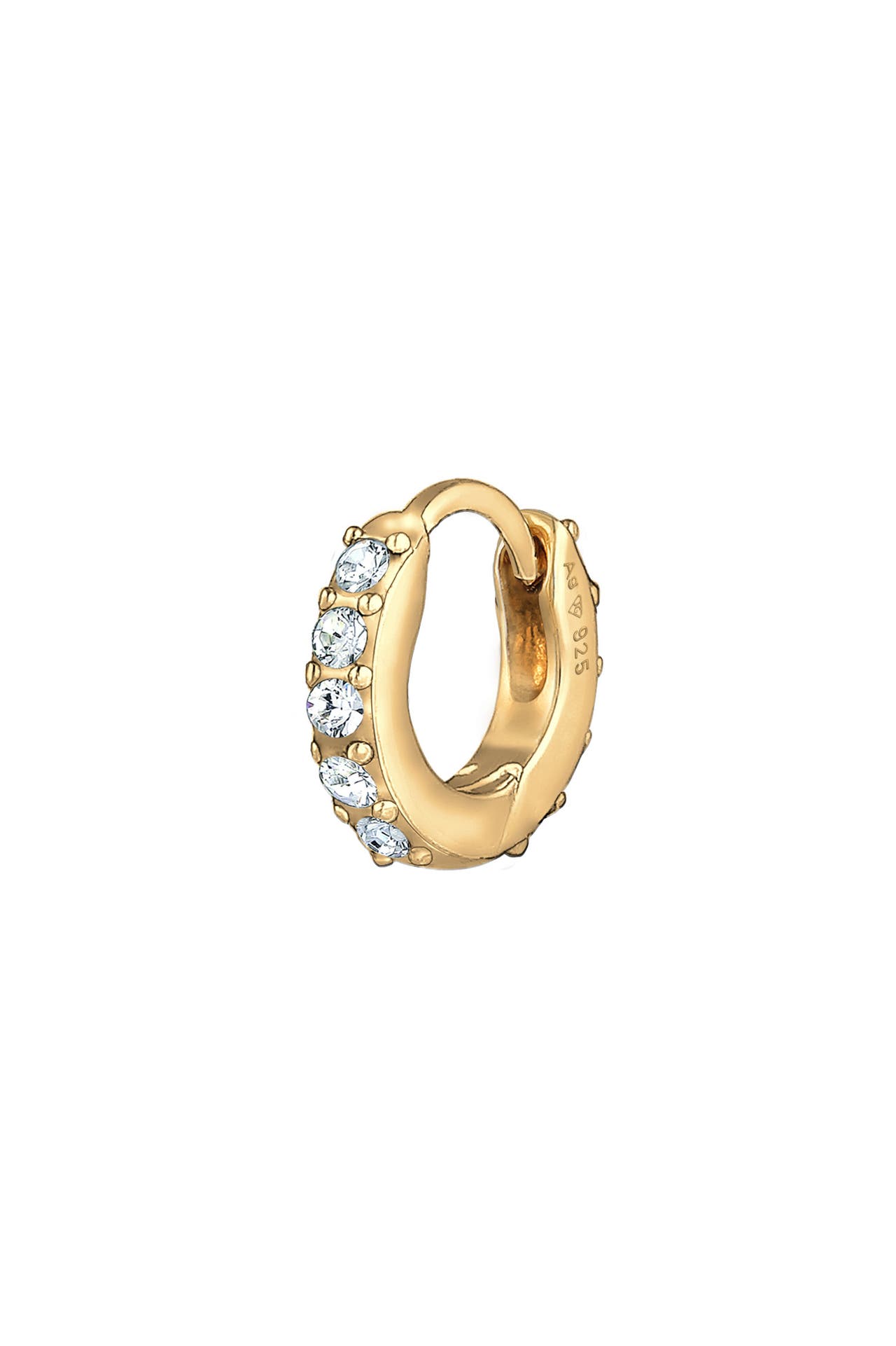 ELLI Ohrringe Single Creole 925 Silber, mit Kristallen von Swarovski® Gold, Bild 1