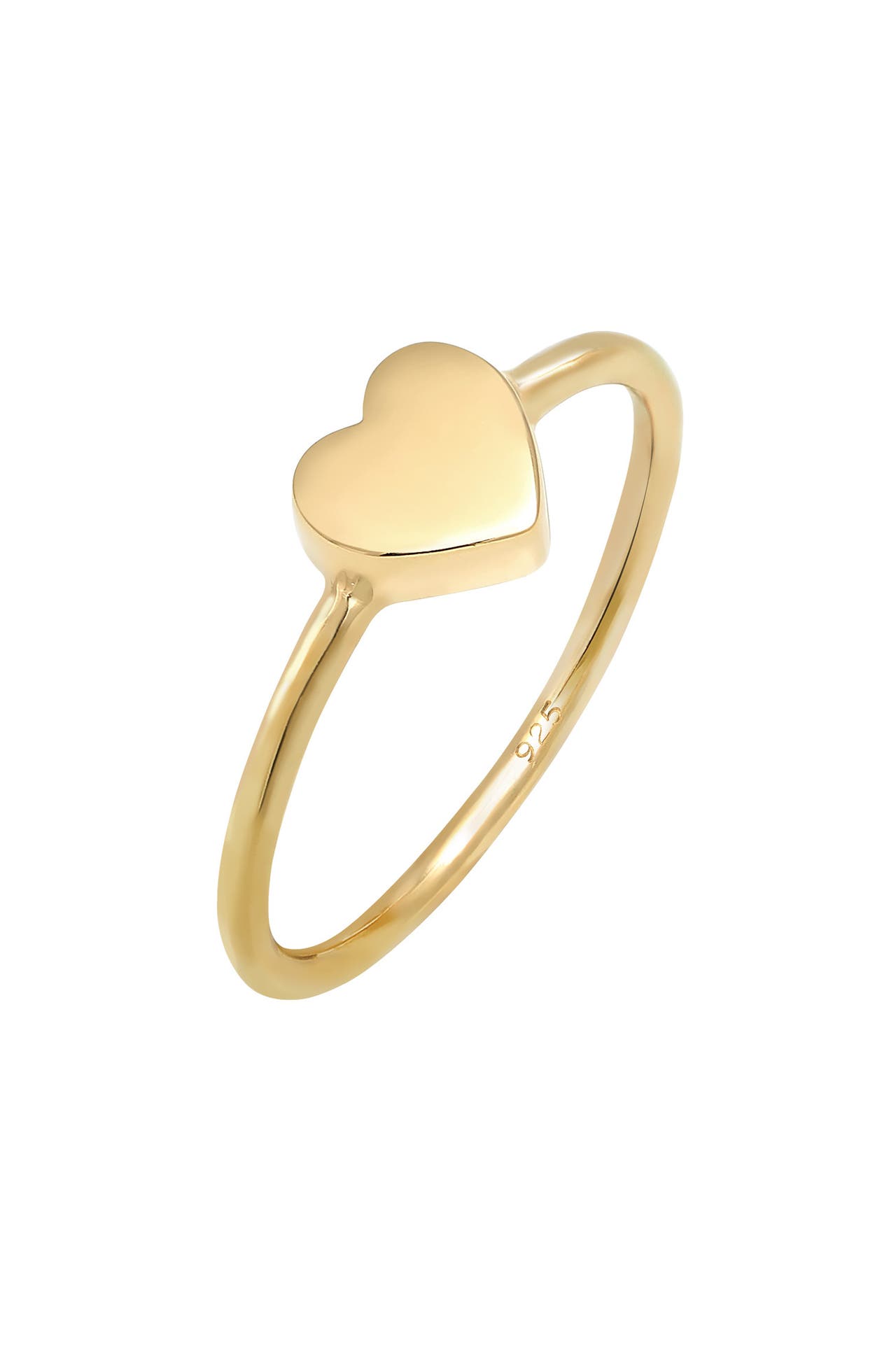 ELLI Ring Herz Liebe Valentinstag Zeitlos 925 Silber Gold, Bild 1