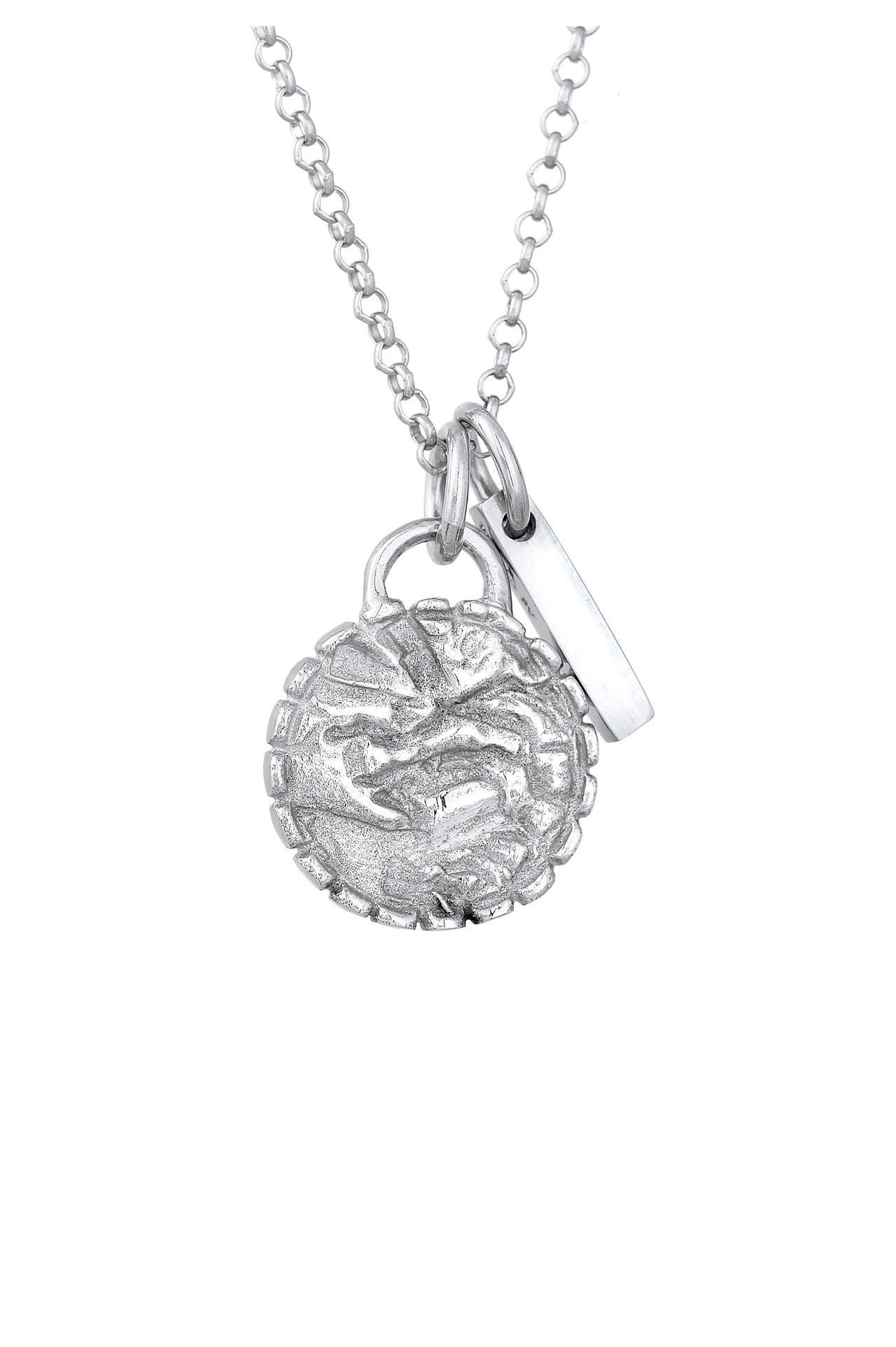 ELLI Kette Plättchen Vintage Stab Element Used 925 Silber Silber, Bild 1