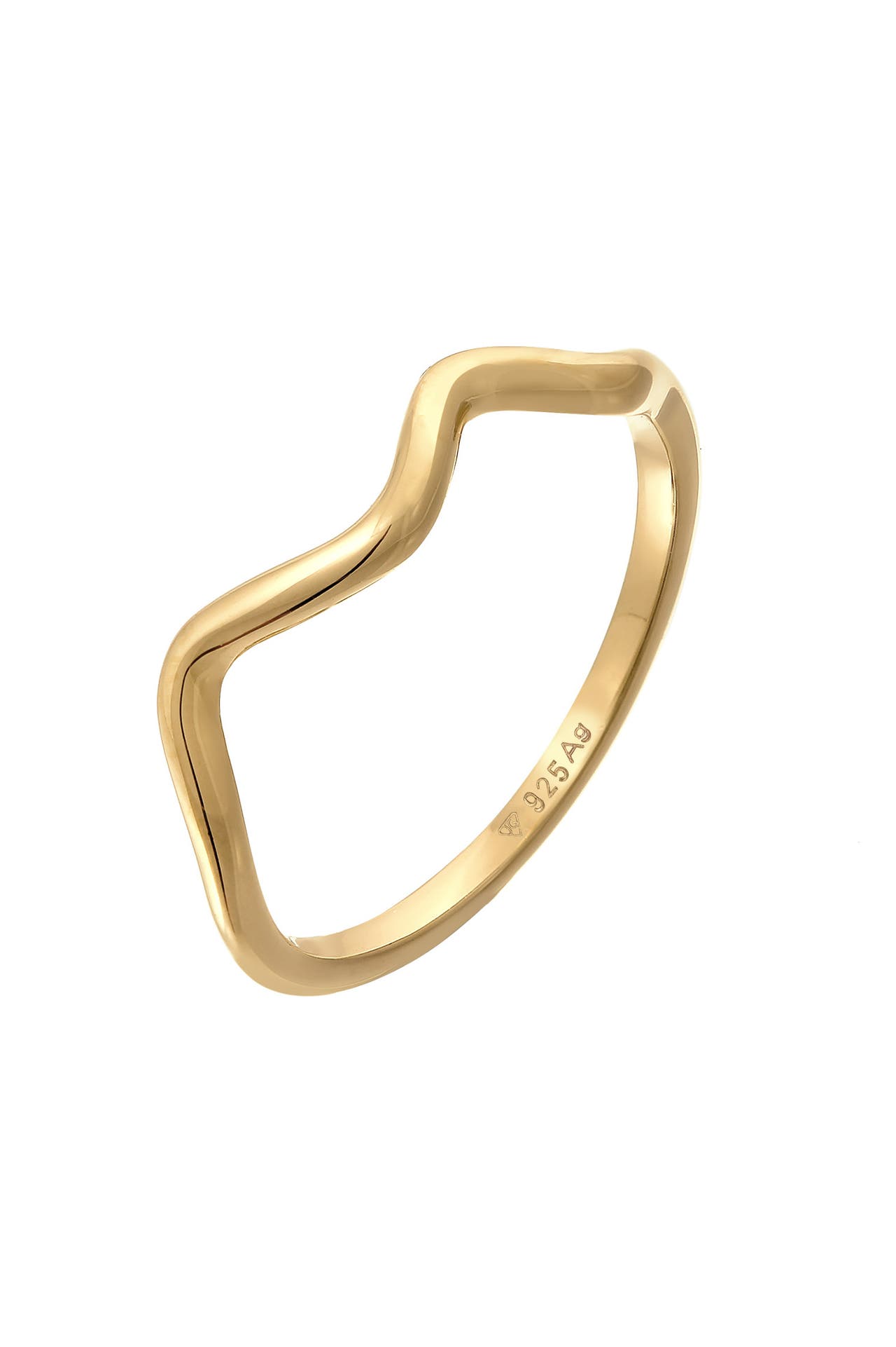 ELLI Ring Wellen Minimal Geo Trend 925 Silber Gold, Bild 1