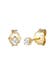 Ohrringe Ohrstecker Diamant Schwarz Brilliant (0.03 ct) 375 Gelbgold Weiß
