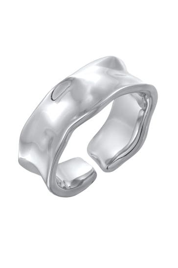 ELLI Ring Bandring Offen Struktur für Damen Silber