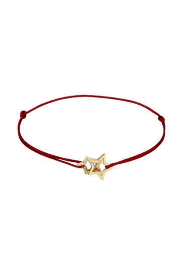 ELLI Armband Stern Nylon 925 Sterling Silber vergoldet Rot