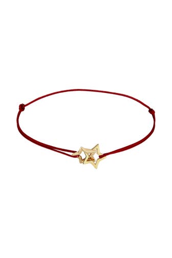 ELLI Armband Stern Nylon 925 Sterling Silber vergoldet Rot