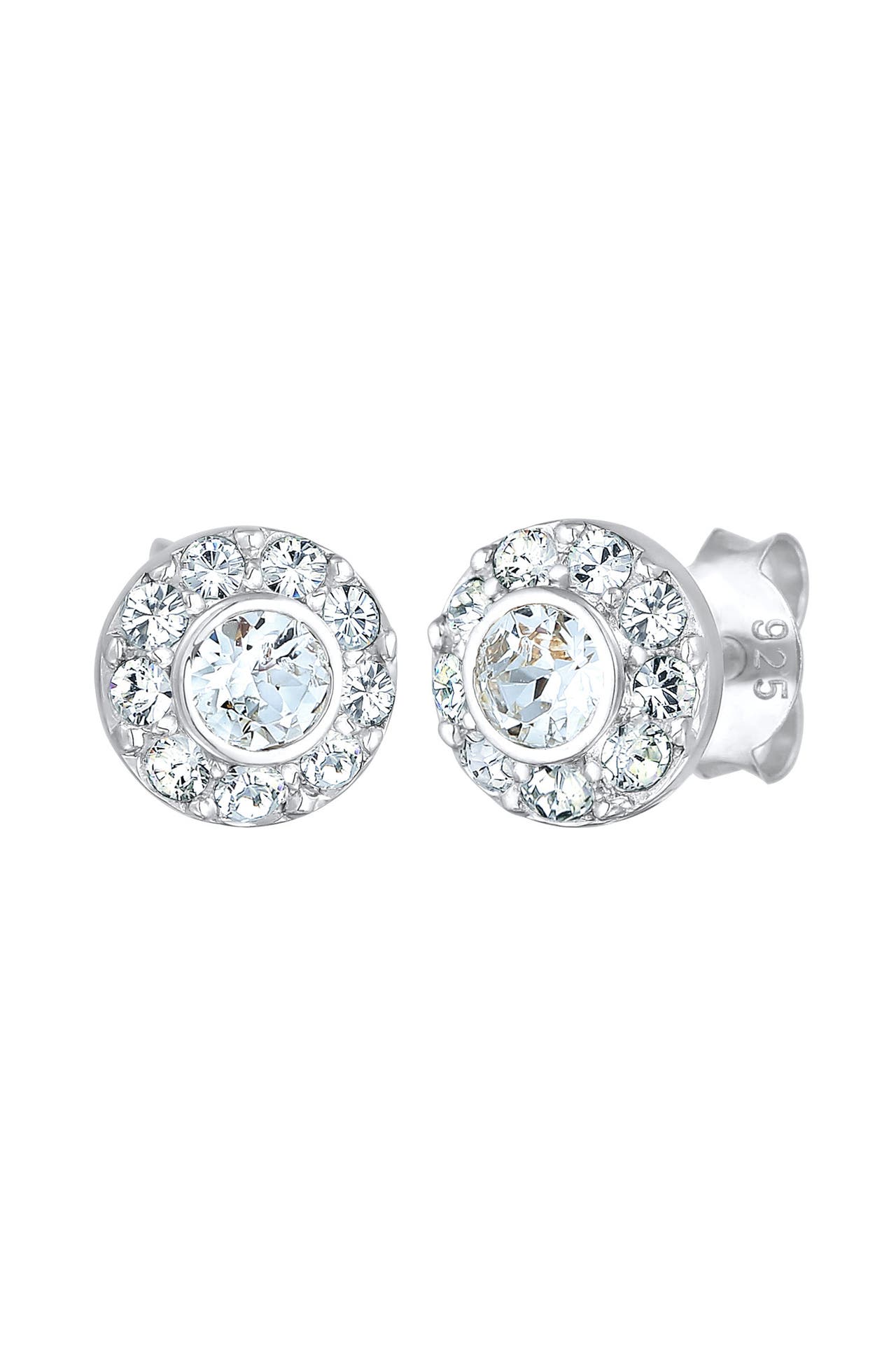ELLI Ohrringe Rund Glamourös 925 Silber, mit Kristallen von Swarovski® Silber, Bild 1