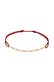 Armband Figaro-Kette Rot Nylon Verstellbar 925 Silber Gold