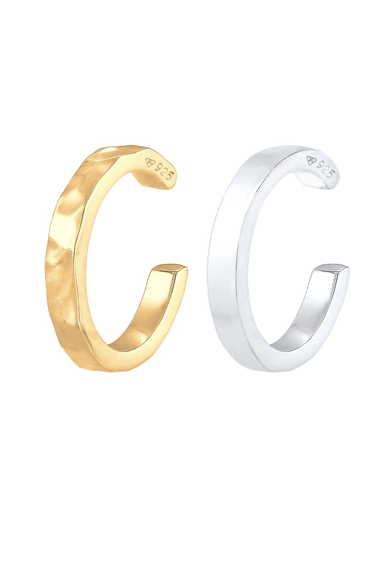 ELLI Ohrringe Earcuff Set Organic Look 925 Silber Bunt, Bild 1