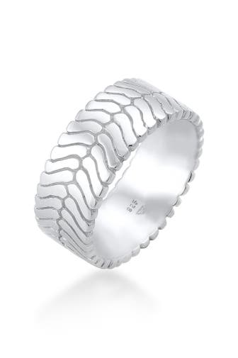 ELLI Ring Bandring Gräten Struktur Trend Cool 925 Silber Silber