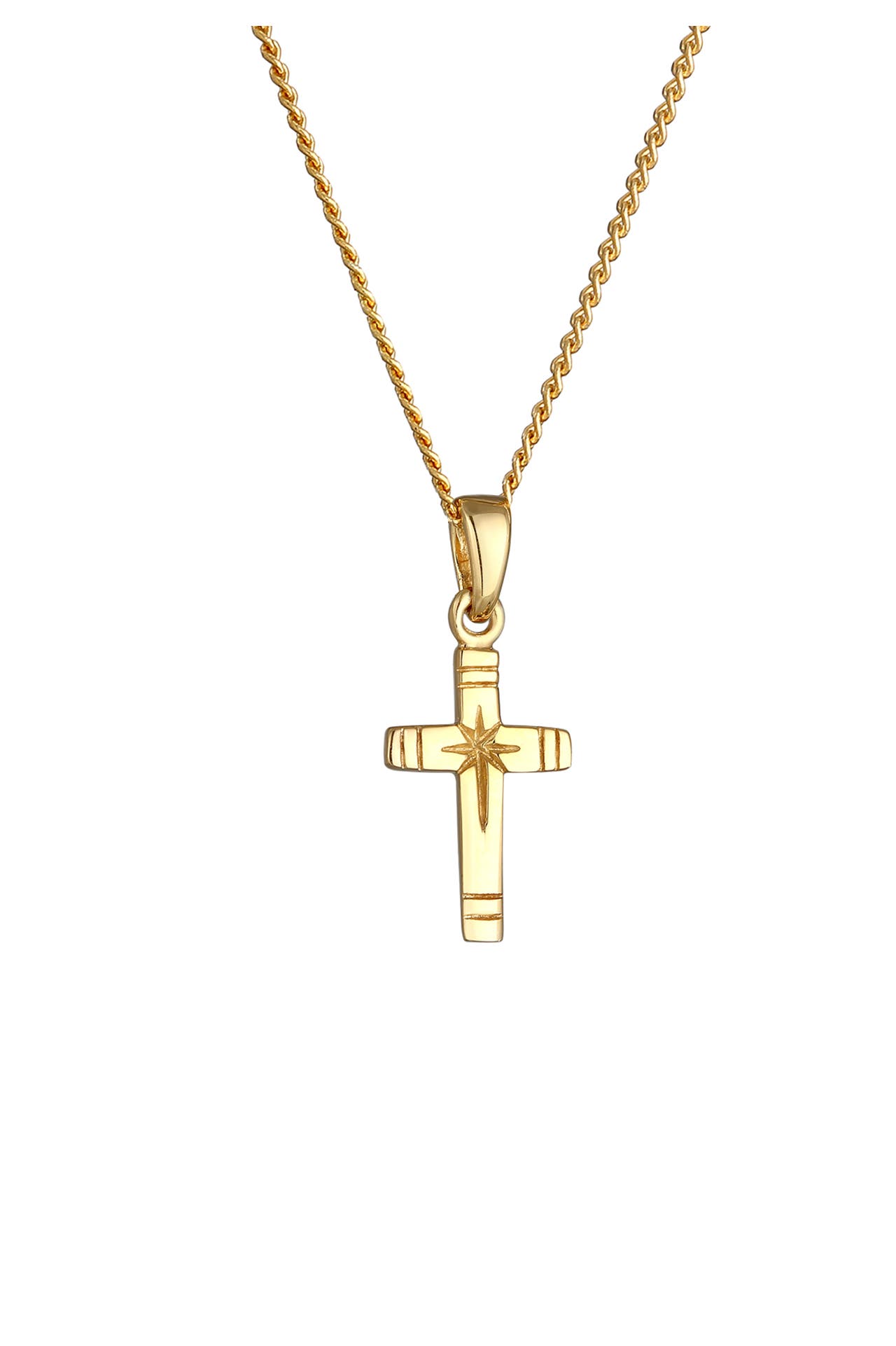 ELLI PREMIUM Kette Kreuz Anhänger 585 Gelbgold Gold, Bild 1