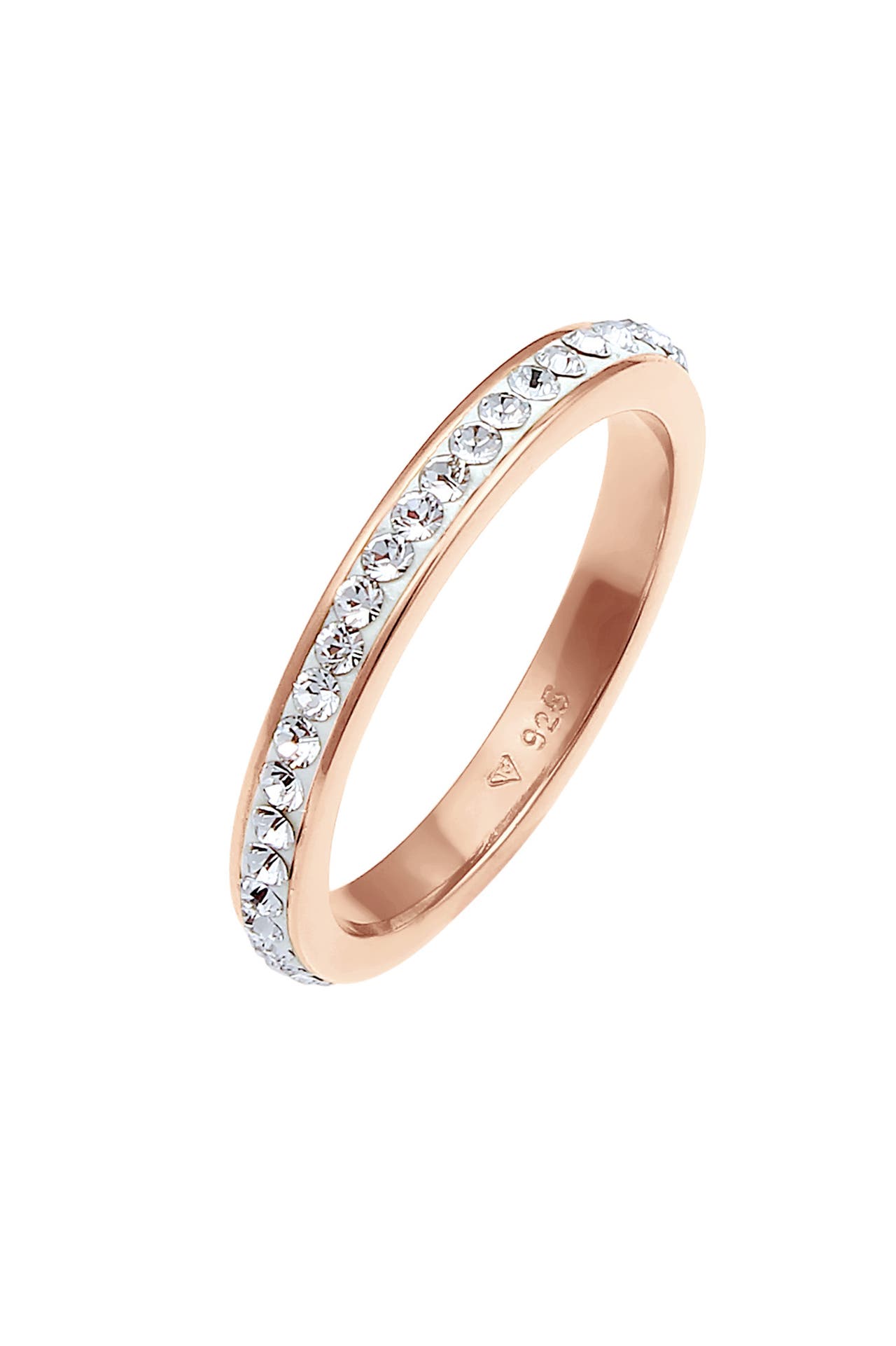 ELLI Ring Bandring Kristall 925 Silber roségold, Bild 1