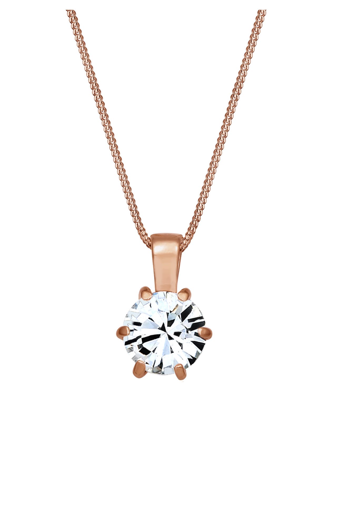 ELLI Kette Solitär Kristalle von Swarovski® 925 Sterling Silber Rosegold, Bild 1