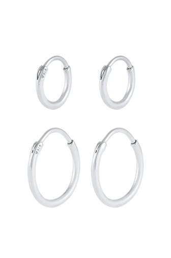 KUZZOI Ohrringe Herren Creolen Basic (4 tlg) 925 Silber