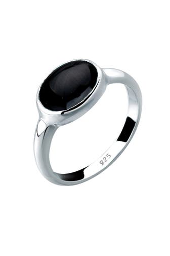 ELLI Ring Onyx 925 Sterling Silber Schwarz