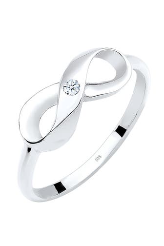 ELLI DIAMONDS Ring Infinity Diamant Brillantschliff (0.03 ct) 925 Sterling Silber Weiß