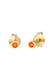 Ohrringe Stecker Rund Opal Synthetisch Orange 925 Silber Gold